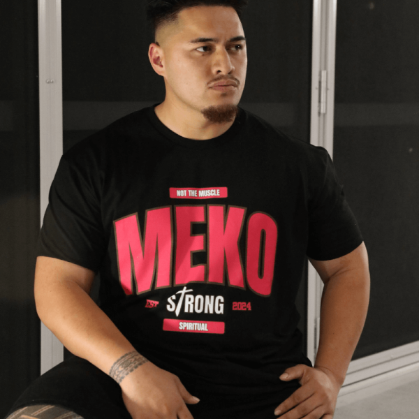 'Meko Strong' T-Shirt - Pink/Black - Image 2